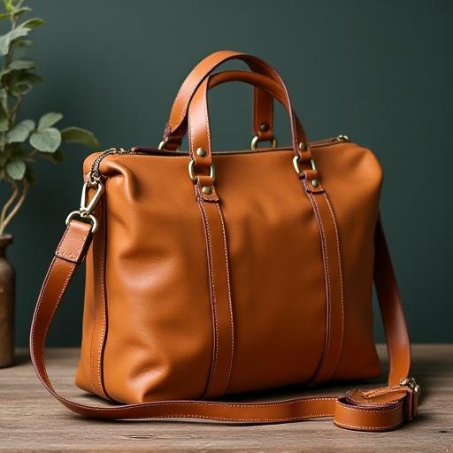 Classica borsa da medico in pelle color cuoio.